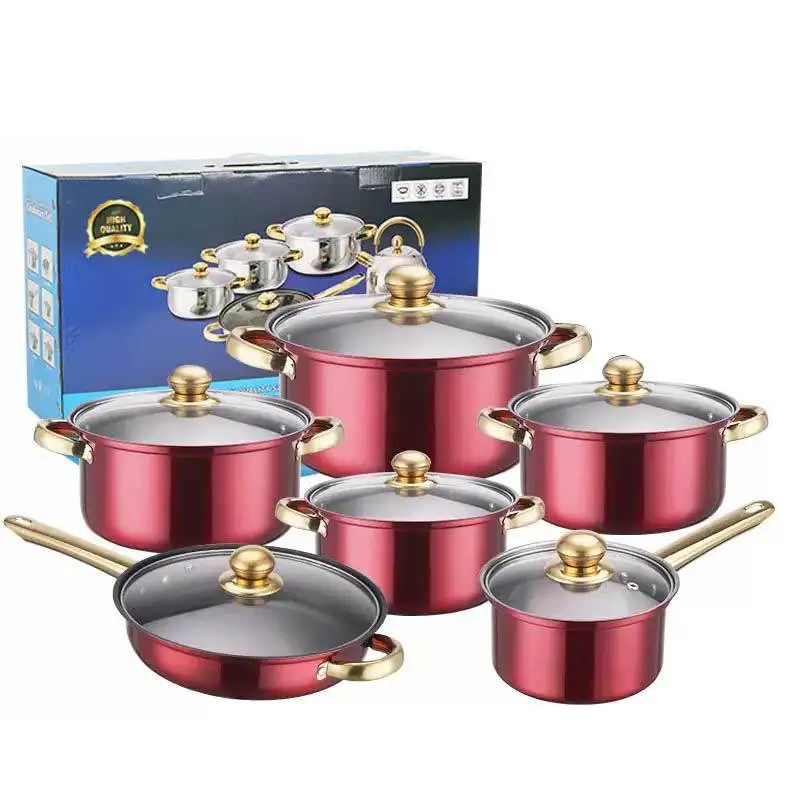 12-piece set + milk pot soup pot frying pan combination set, pot set