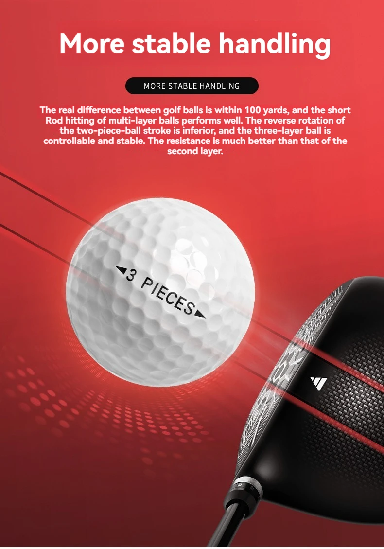 Offizielle 3-lagige Premium-Golfbälle von PGM üben das Wettbewerbs-Performance-Training für den Abstand, gerade Schüsse, Golf-Design für den Sport – Detail 3