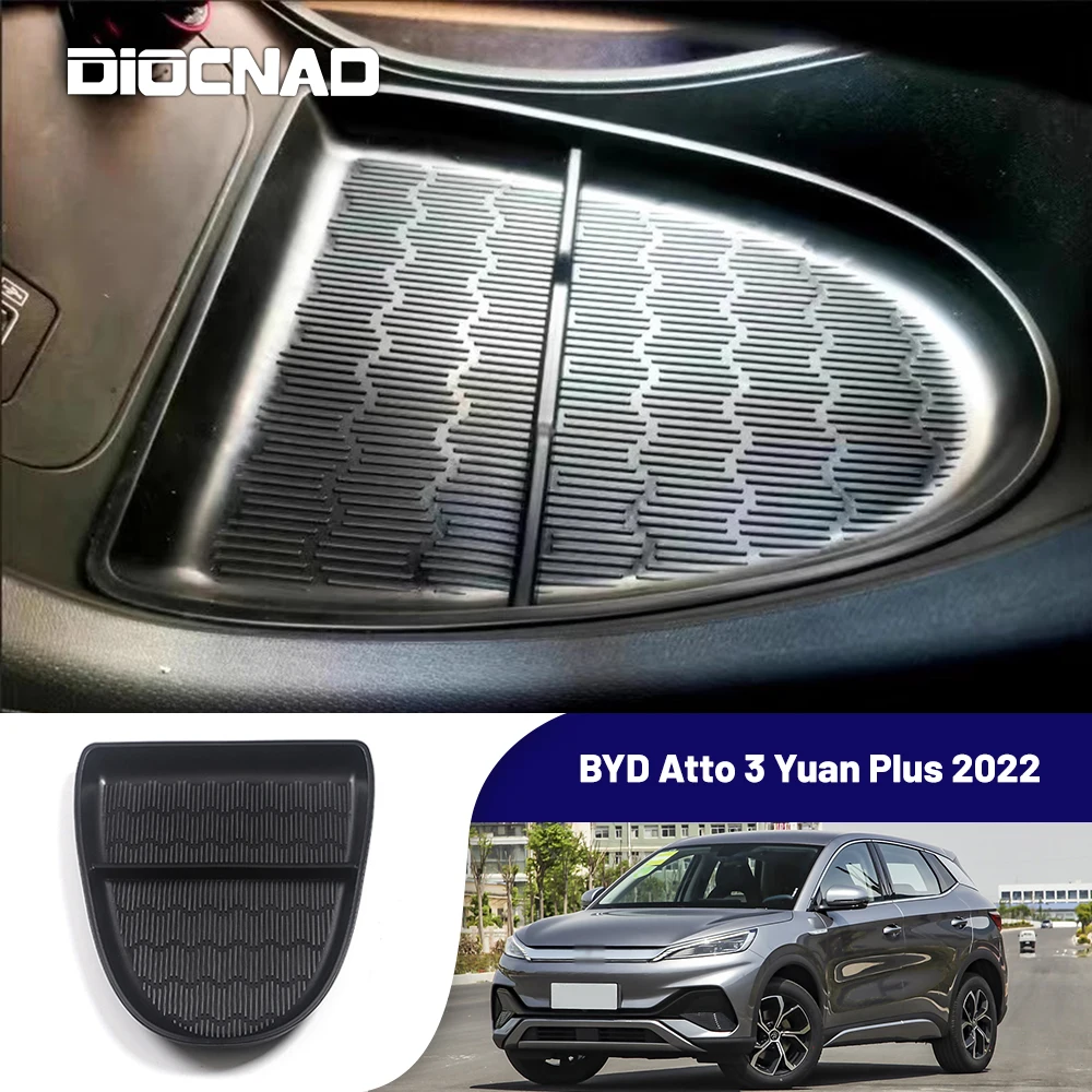 For BYD Atto 3 Yuan Plus 2022 Center Control Storage Box Interior Accessories Central Container Lower Console Tray Organizer