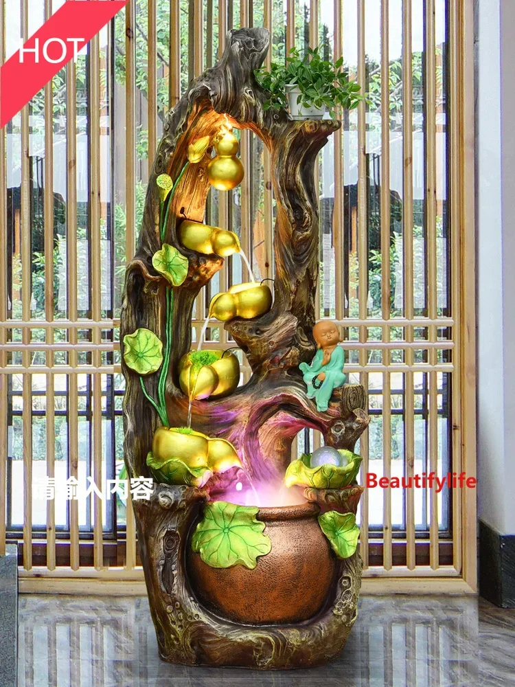 scn8617 Large Make a Fortune as Endless as Flowing Water Waterscape Fountain Landscape Living Room Floor Entrance Zen Decoration