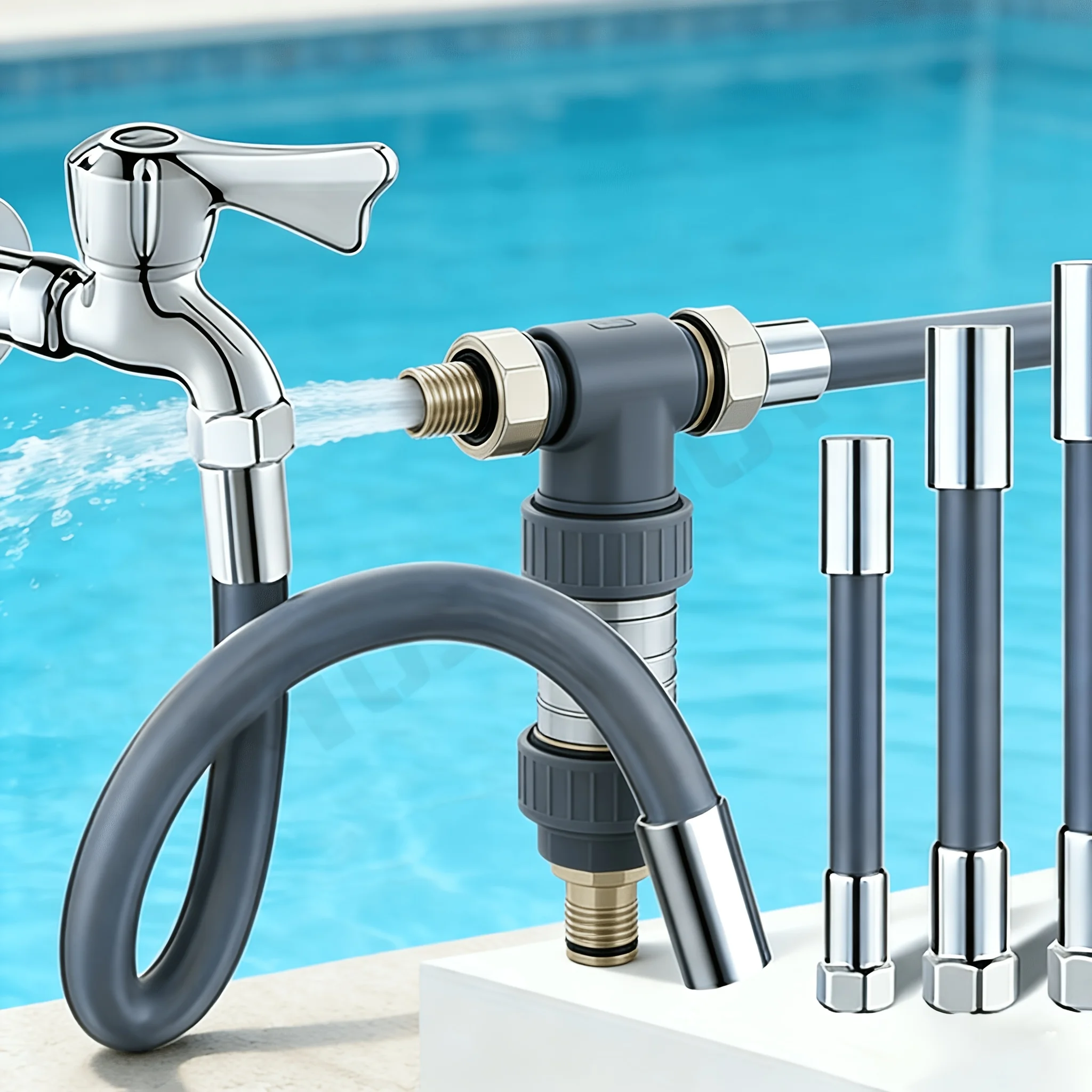 1Pc Universal Faucet Extension Hose Sprayer with Connector, 20cm/30cm/50cm Optional 360° Rotatable Flexible Anti-Splash Water Pi