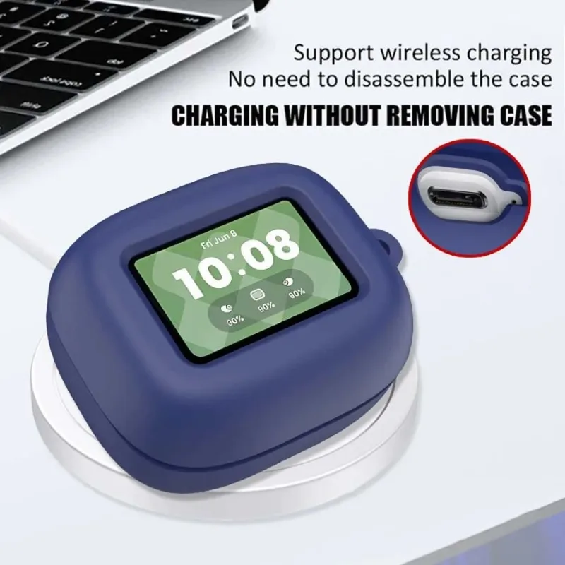 For JBL Live Buds 4 Silicone Case Wireless Earphones Shockproof Protective Sleeve Shell Earbud Cover Washable Housing With Hook