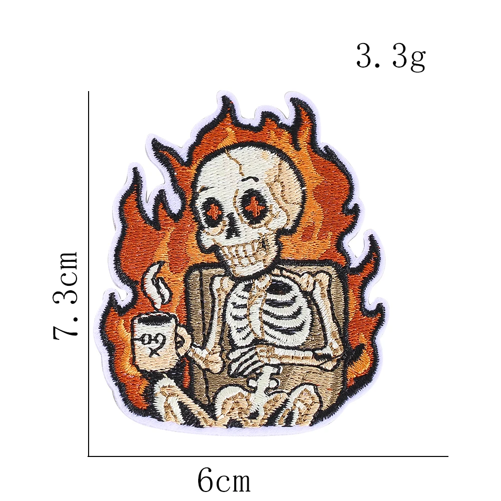 Trendige Aufbügel-Stickereien mit Flammenmuster, modische Deko-Patches für Jeans, Jacken, Rucksäcke, tägliche Verzierung – Detail 5