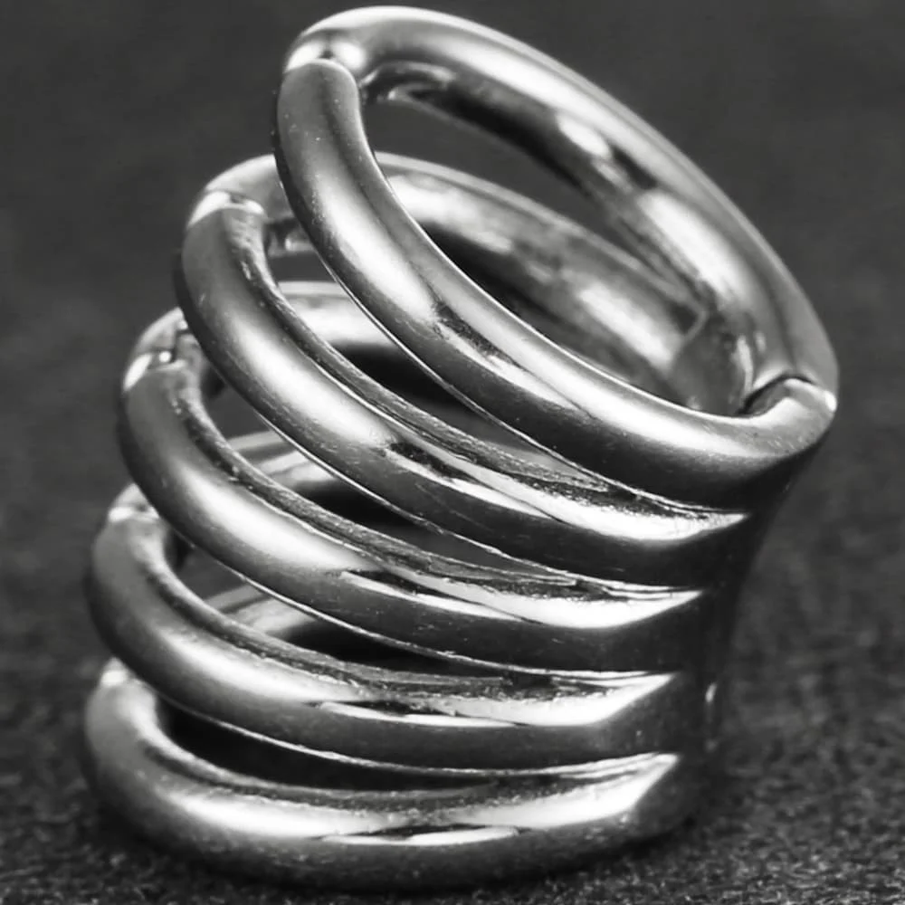Giga 1/2 Stück 10mm 16mm Stapelringe Lobe Cuff Ohrdehner Plugs Tunnel Stretcher Ohrring Clip-on Knorpelpiercing Körperschmuck