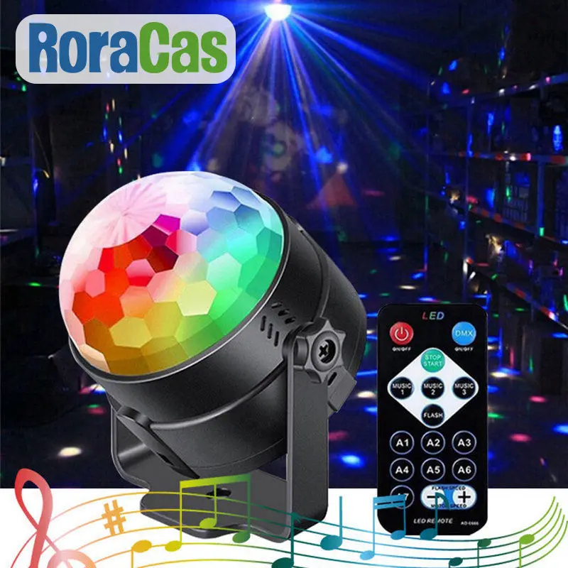 LED Projector Disco Ball USB Stage Laser Lights Music Sync Rotating RGB Light for Christmas Birthday Party Ambient Lighting