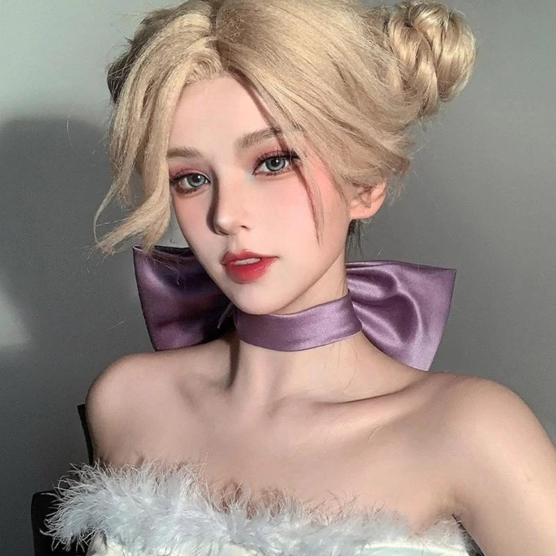 Big Bowknot Choker Collar Pałą na szyję regulację animes cosplays Costiums Lolitas Bowtie Neck Accessorise dla kobiet dziewcząt