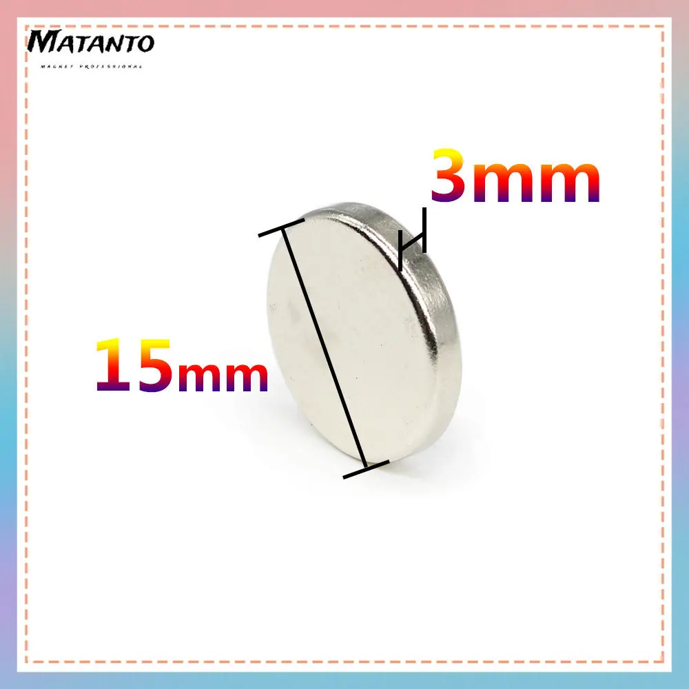 5/10/20/50/100PCS 15x3 Disc Rare Earth Magnet 15mm x 3mm Bulk Round Magnetic Magnet 15x3mm Strong Neodymium Magnets 15*3 mm