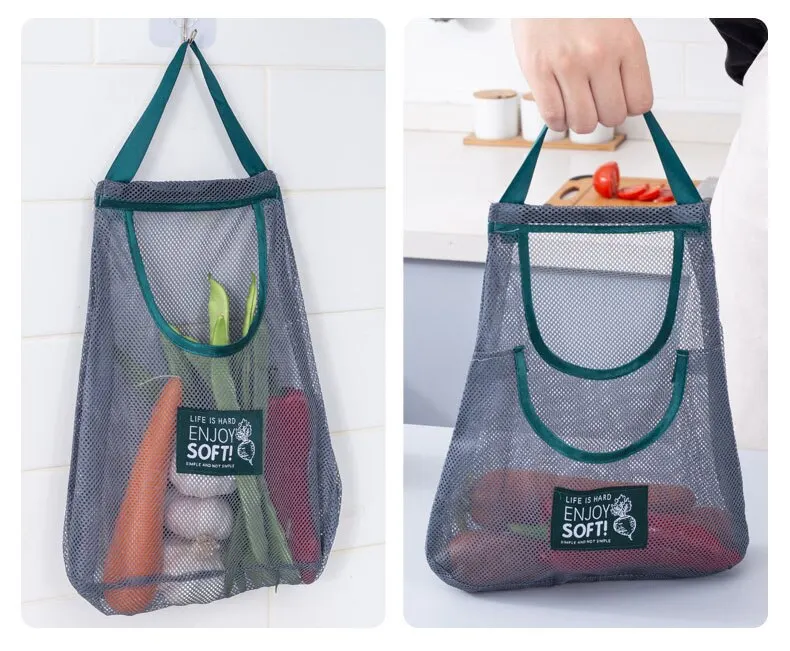 Reusable Kitchen Hanging Mesh Bag (Set of 2)