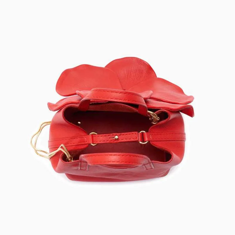 Red new female bag fashion Korean version flower creative handbag wedding dinner bride single shoulder crossbody chain bag