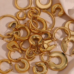 Dream Hoops! Waterproof Anti-allergenic 18K Gold Plated Stainless Steel Hoop Earrings For Women Oversize Small Loop Earring