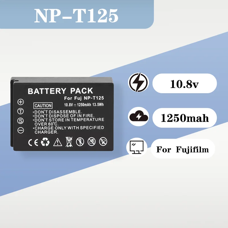 

Rechargeable Battery NP T125 NPT125 10.8V 1250mAh For Fujifilm GFX50S GFX50R GFX Camera