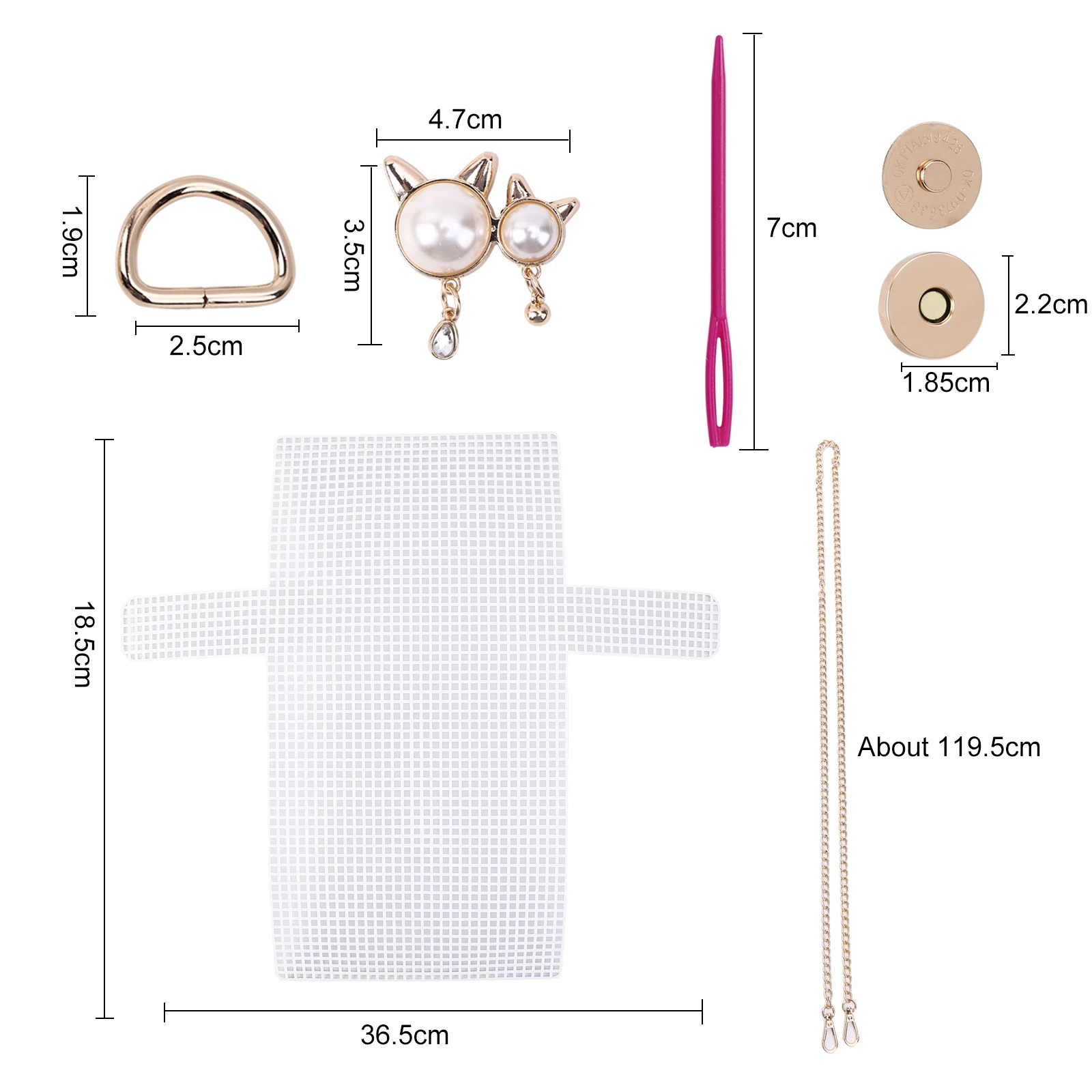 DIY Materials Kit Knitting Crochet Bags Kit Mesh Plastic Frame Sheet for DIY Making Bag Auxiliary Weaving Shoulder Bag Accessory