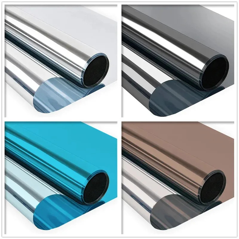 

One Way Mirror Glass Window Film Silver Reflective Window Tint Self Adhesive Sun Block Window Sticker Anti UV Heat Control