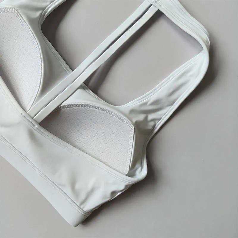 Schöner Rücken, T-förmiger Neckholder, stoßfester Push-up-Sport-BH, Damen-Trainings-Yoga-Bekleidung, Ein-Cup-Weste für hochintensives Laufen – Detail 9