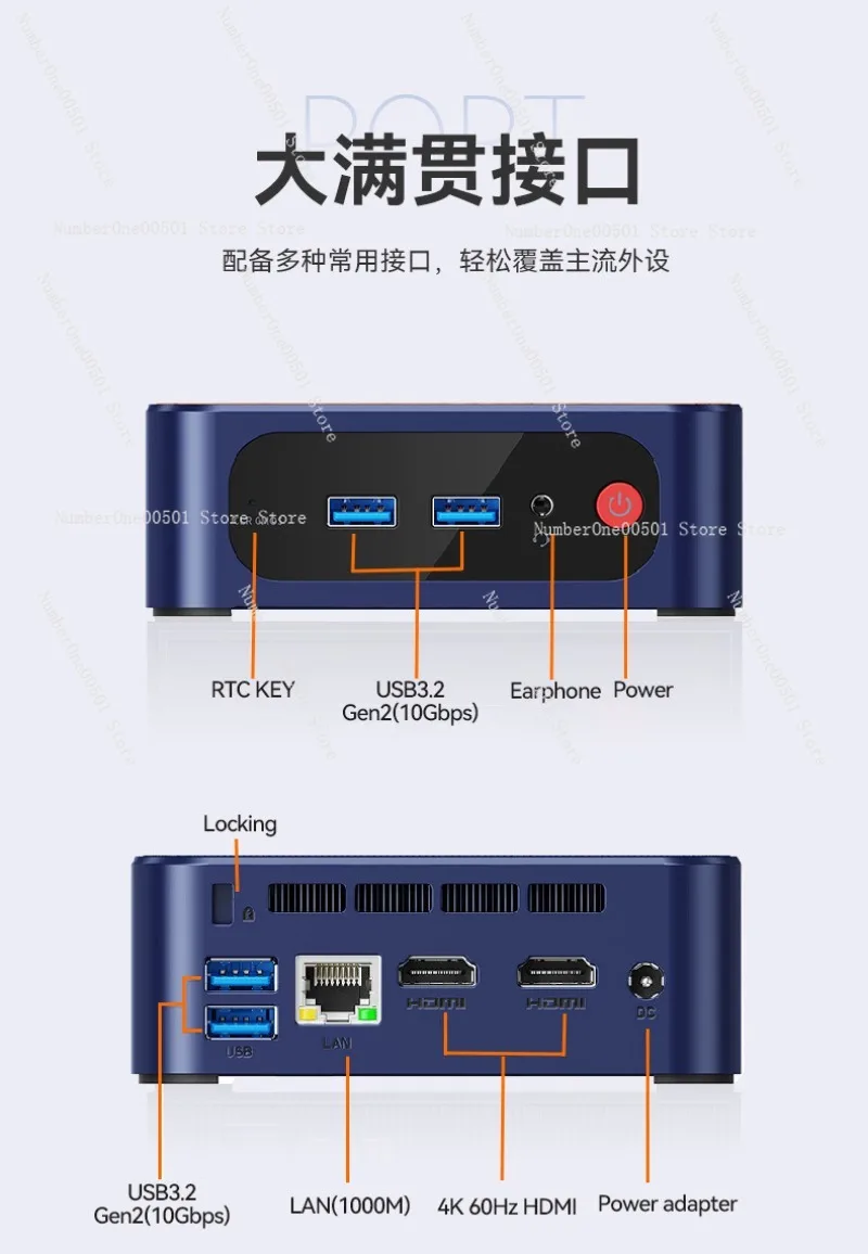 شاشة مزدوجة 4K كمبيوتر صغير الجيل الثاني عشر N100 N150 خفيف ورقيق محمول لتعليم الكمبيوتر المكتبي نقطة نهاية سحابة