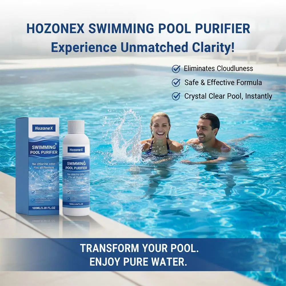 100Ml No Odor Liquid Pool Water Clarifier Fast Dissolving Powerful Cleaner for Hotel Swimming Pool Cleaning Solution
