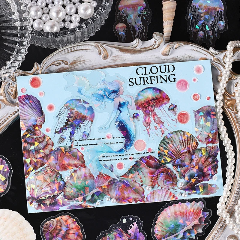 1pack/30Pcs Marine Animal Stickers Ocean Underwater DIY Handmade Album Scrapbooking Decorative Paper Supplies