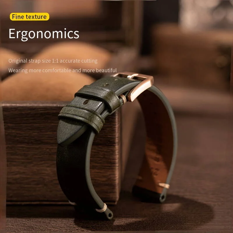Genuine Leather Handmade Vintage Cowhide Watch Strap for Longines Classic Replica for Master Conquest Flagship Moonphase