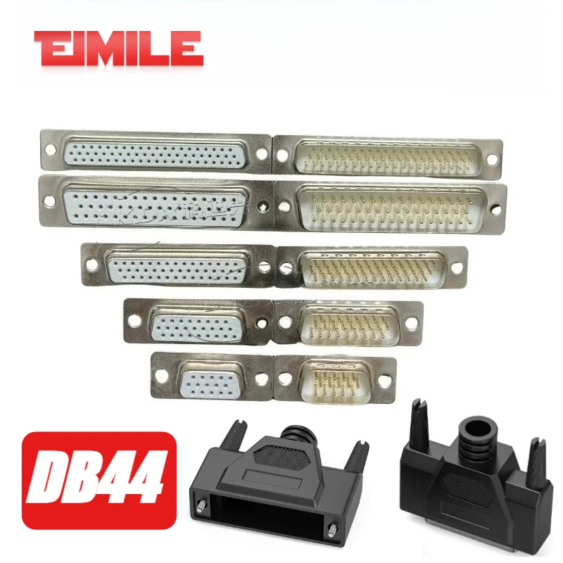 3 Rows DB44 Pin Welding Server Plug Wire Connector Male Female Head Terminals Solid Needle 44Pin Industrial Gold Plating Socket