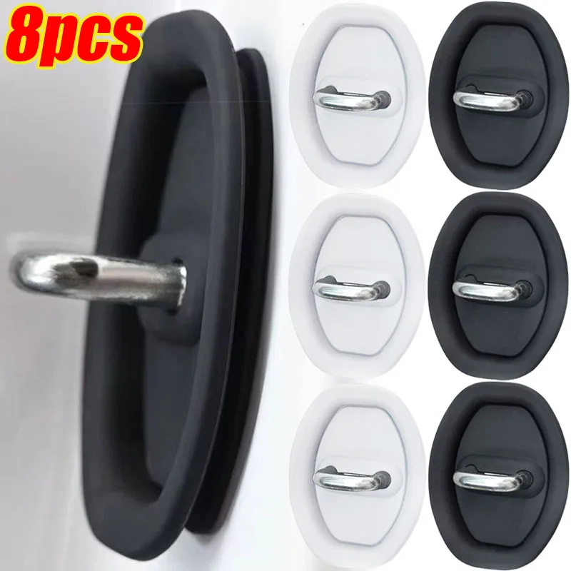 

4/8 шт. универсальный автомобильный дверной замок, противоударная силиконовая подушка, бесшумный амортизатор, защитные чехлы, аксессуары для дверной защелки автомобиля