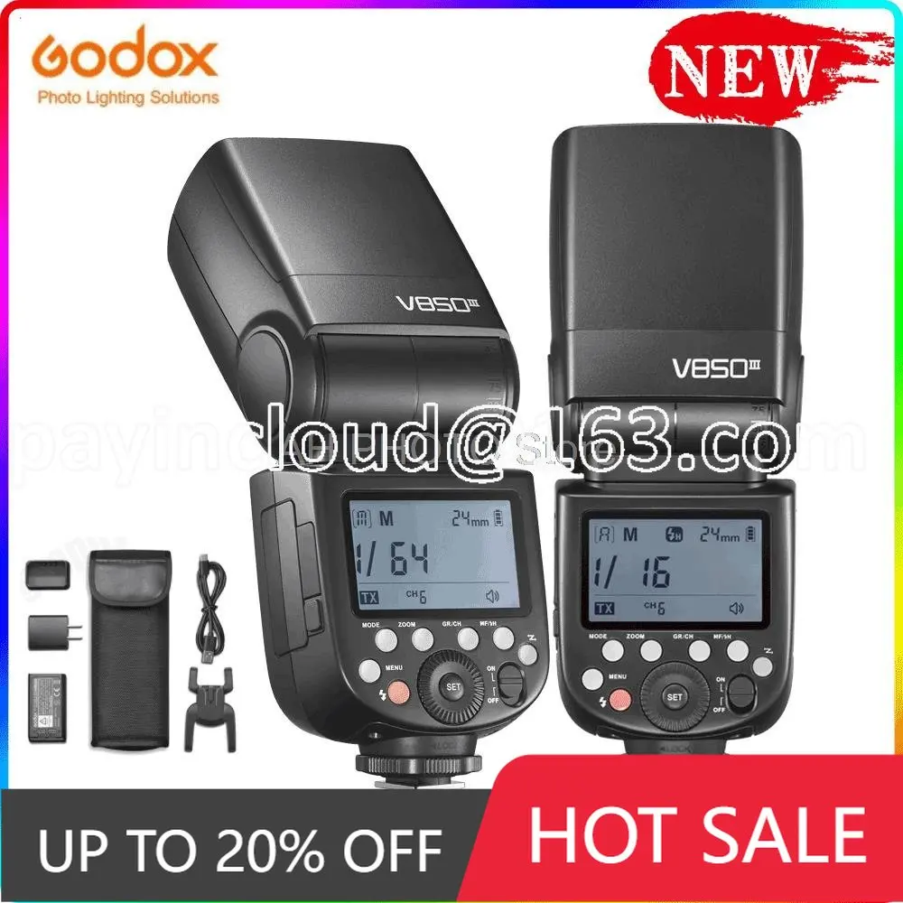 Godox V850III/V85II Second-generation Lithium Motor Top Flash Speedlite 76W 2.4G GN60