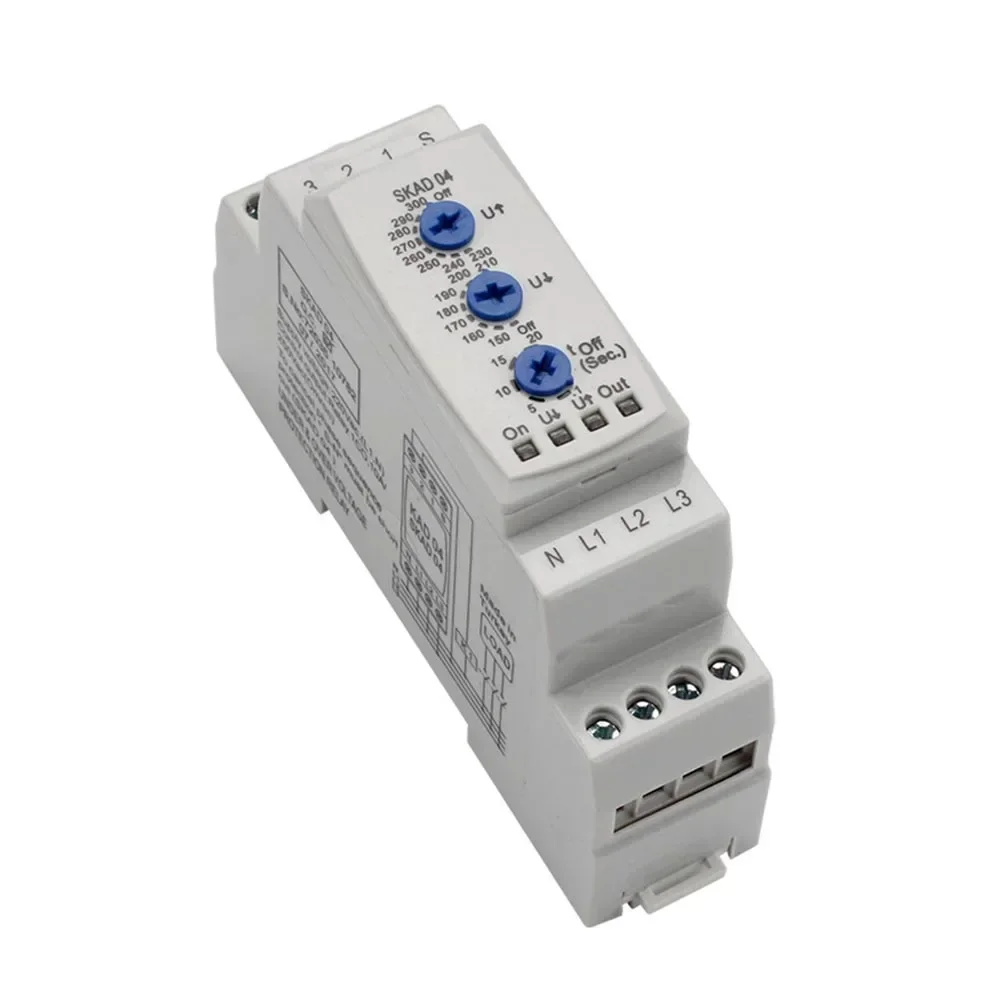 Durable Protector Undervoltage Phase Sequences Plastic Protection Relay SKAD04 Three-Phase Under-voltage Protector