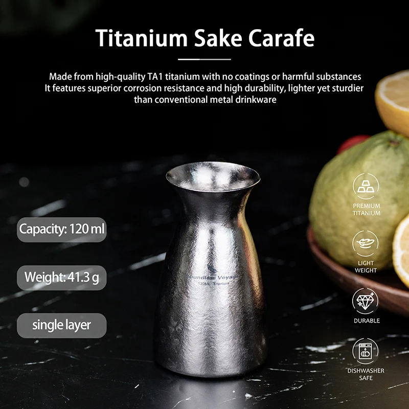 Boundless Voyage Japanischer Sake-Becher, Titanbecher, Leichte Trinkbecher, Traditionelles Geschirr für Zuhause, Outdoor, Party – Detail 10