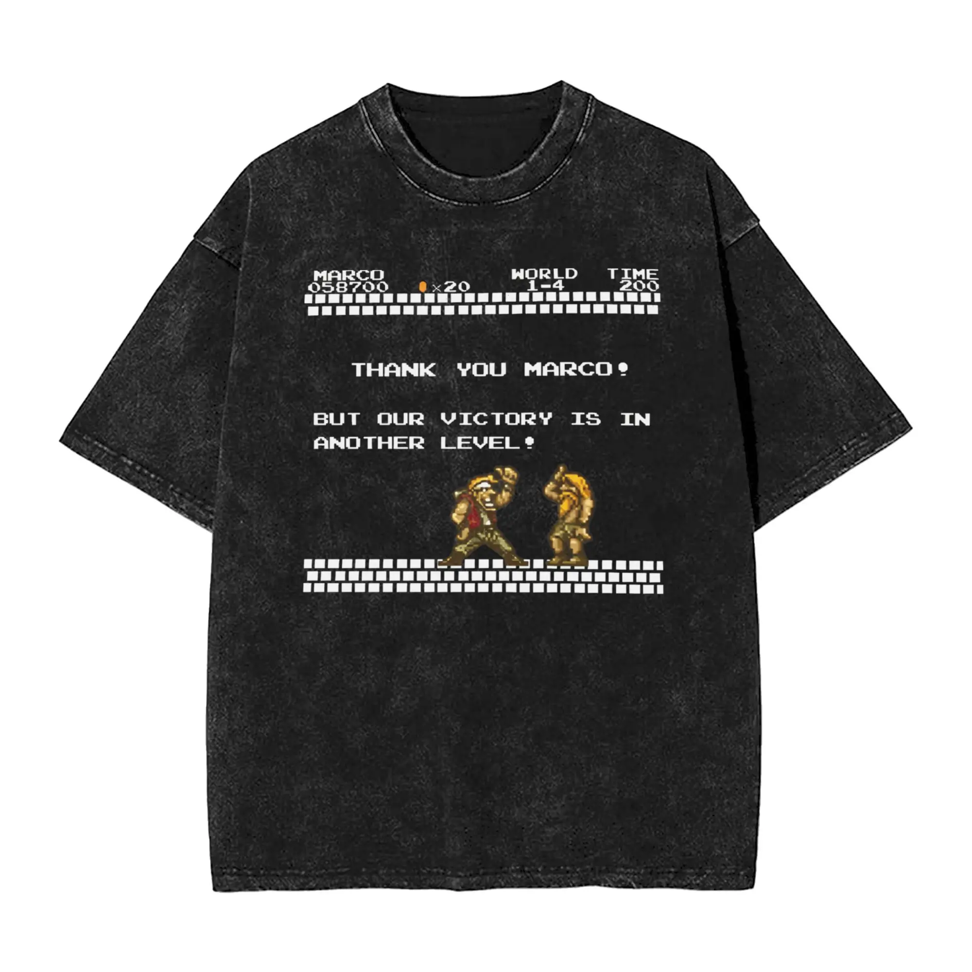 

Thank you Marco Metal Slug Washed T Shirt Man Street Style Cotton T-Shirts Summer O Neck Tee Shirt Design Oversized Clothing