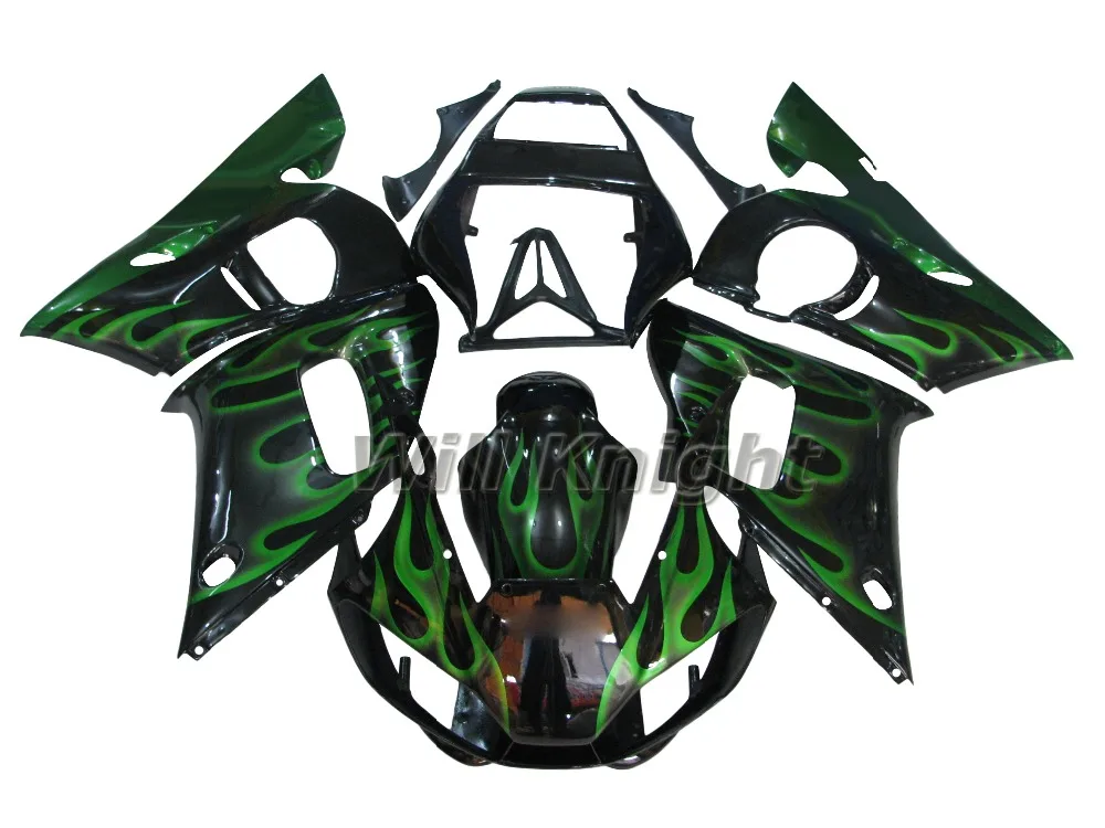 

Intelligent Library Fairing Bodywork Set Fit For YZF600 YZF 600 R 98 99 00 01 02 YZF600 R6 Body Fairing Green Fire