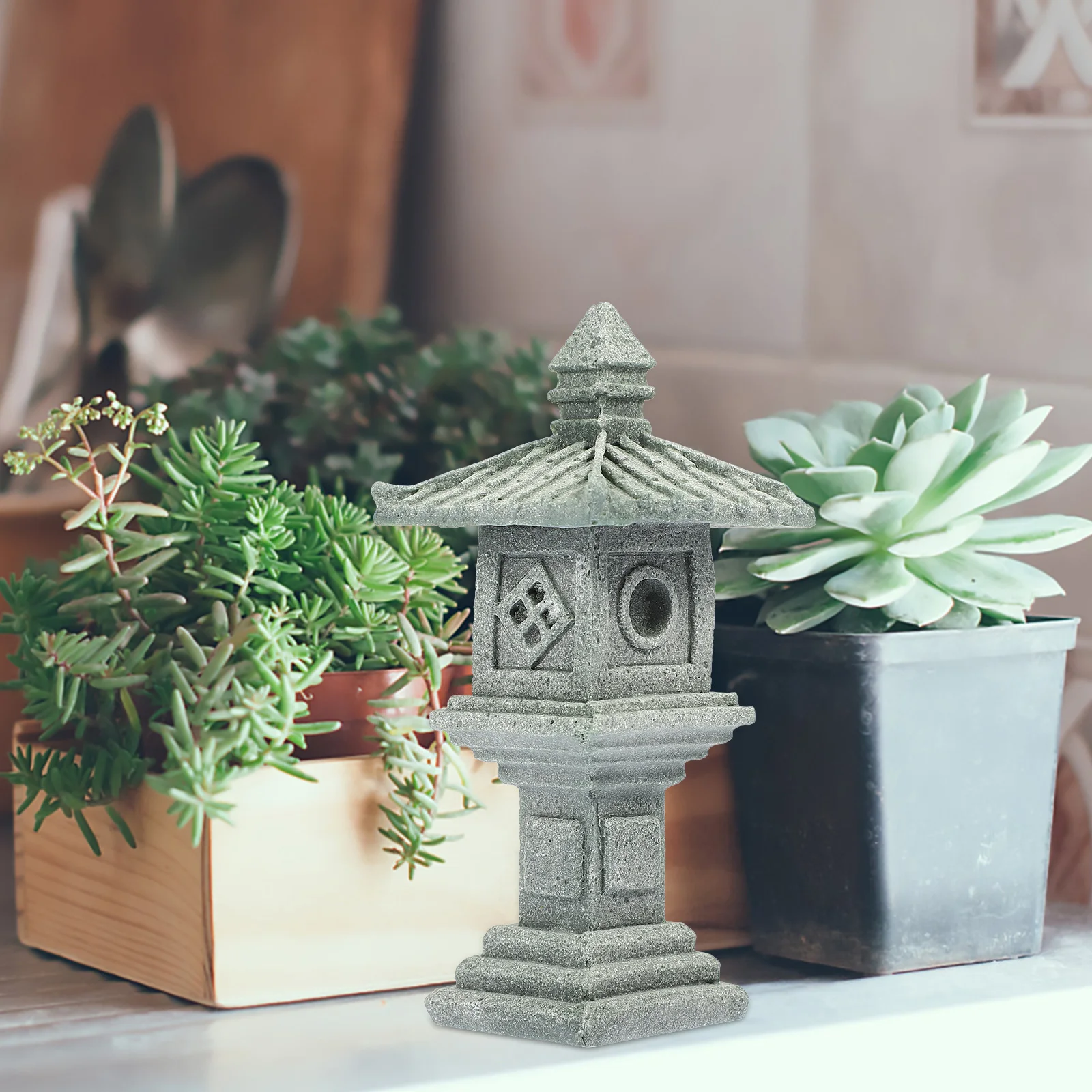 

1pc Simulation Chang Tower Bonsai Ornament For Micro Landscape Zen Garden Decor Home Desktop Accessory Miniature