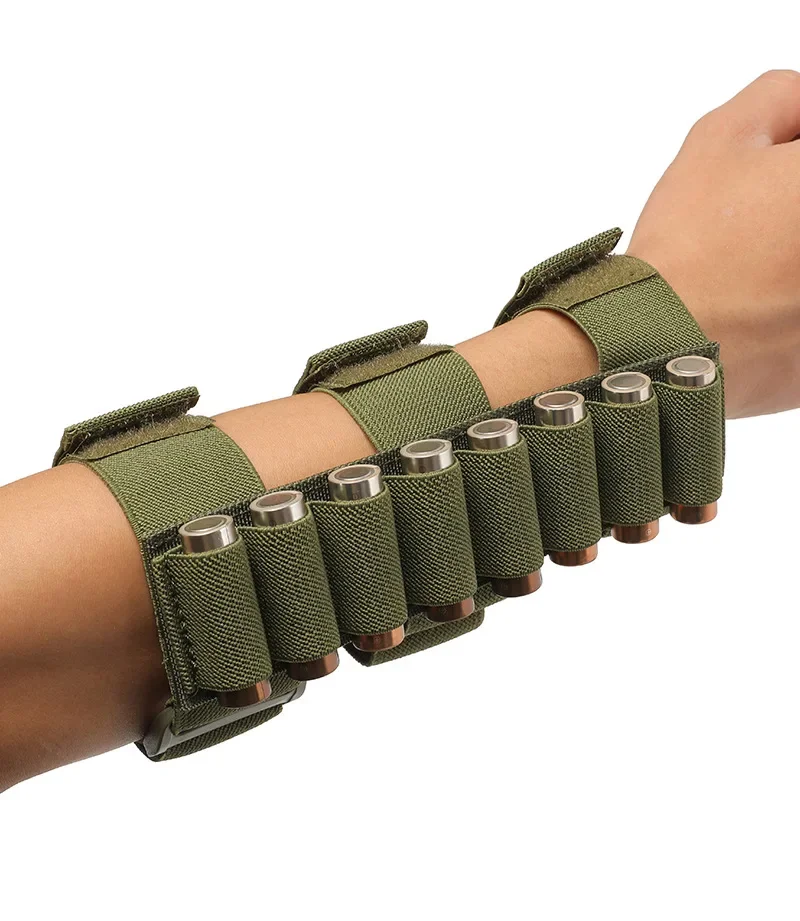8 Rounds 12/20 Gauge Buttstock Ammo Shell Carrier Shotshell Holder Arm Pouch Outdoor Hunting Rifle Stock Cartridge Mag Holster