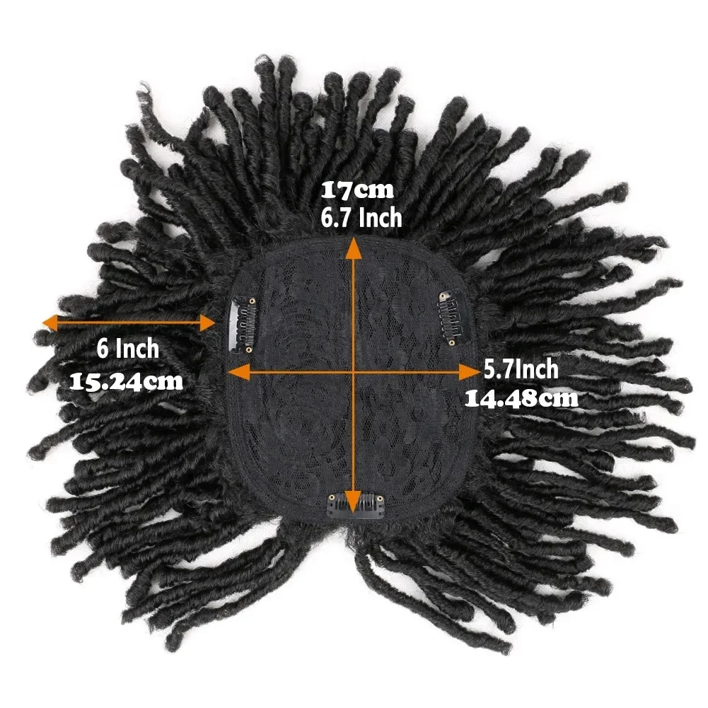 Dreadlock Synthetic Hair Topper Closure Handmade Dread locs Topper Wig Hair Toupee Afro Wigs For Black Women/ Men Daily Use