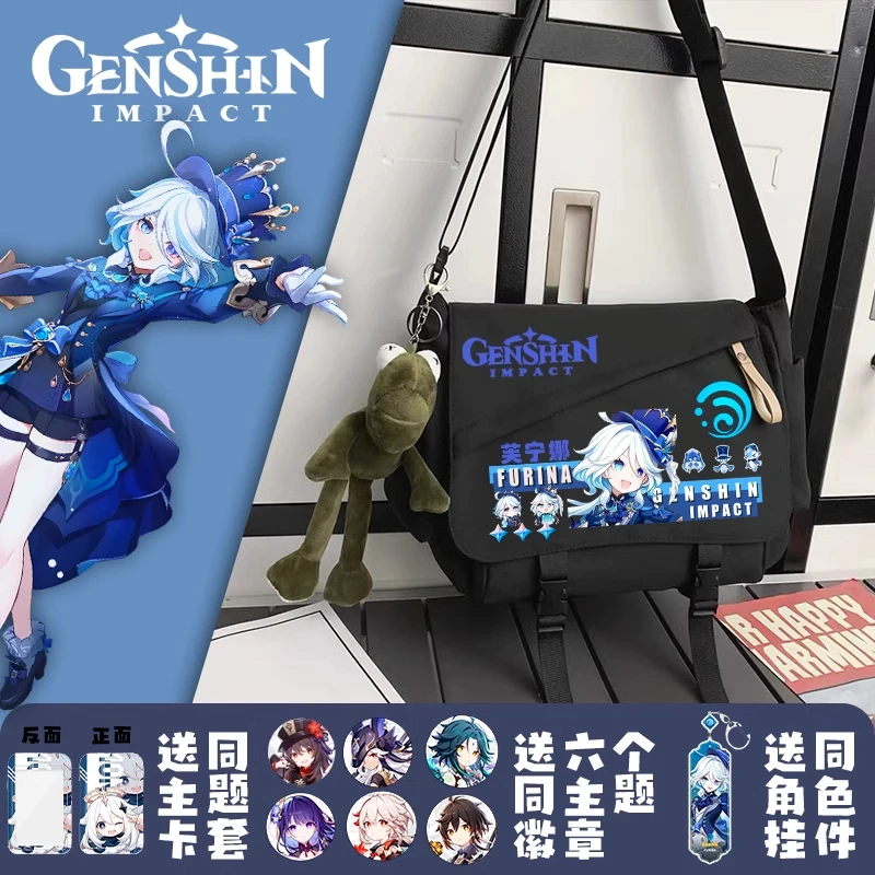 Fashion Genshin Impact Focalors School Bags Ancient Anime Furina Cosplay Klee Shoulder Bags Backpack Student Casual Large Gifts