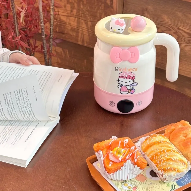 Cute cartoon character Hello kitty health pot multi-function water cup hot milk small electric cup mini portable holiday gift