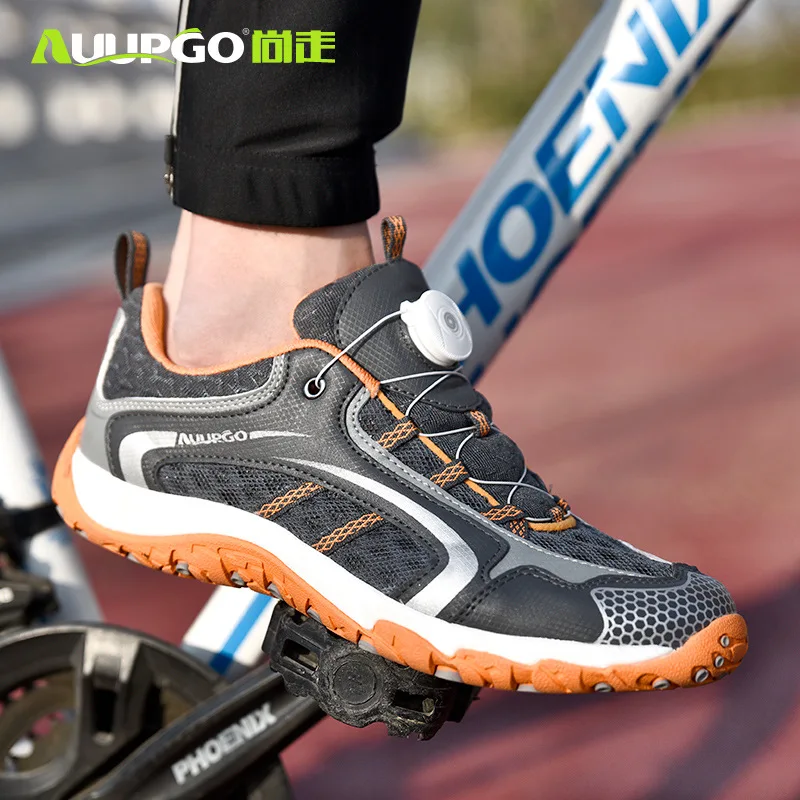 AUUPGO Men Women Quick Lace Cycling Shoes Size 35-45 Casual Aqua Shoes Outdoor Wading Upstream Creek River Tracing Shoes