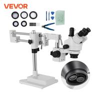 VEVOR 3.5X-90X Trinocular Stereo Digital Microscope 360°Swiveling Simul-Focal Support Camera Connection Lab Optical Instruments