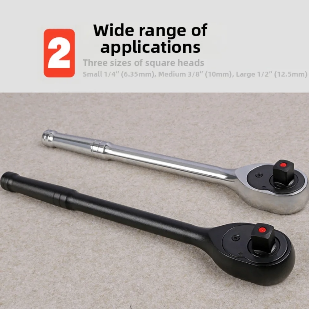 72 Tooth Ratchet Socket Wrench Set 3pcs with For Durable Chrome Vanadium Steel and Comfortable Hoisting Handle
