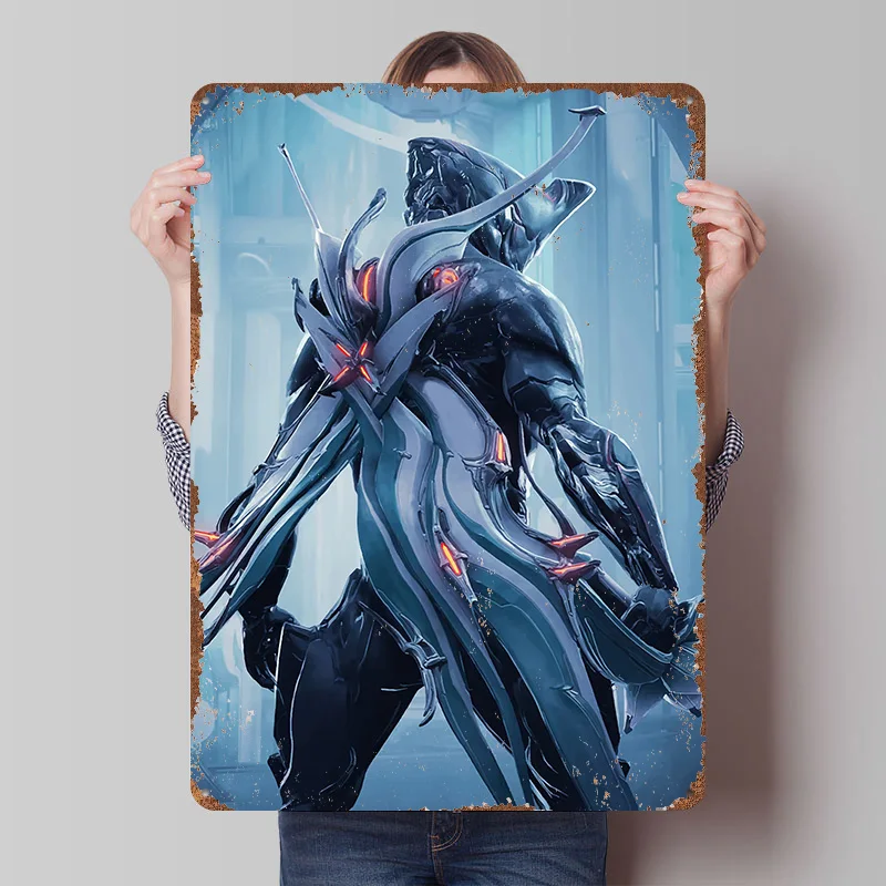 Warframe: Nidus Prime Poster Customized Vintage Metal Signs Wall Art Retro Tin Plaque for Custom Plate Living Room Decoration