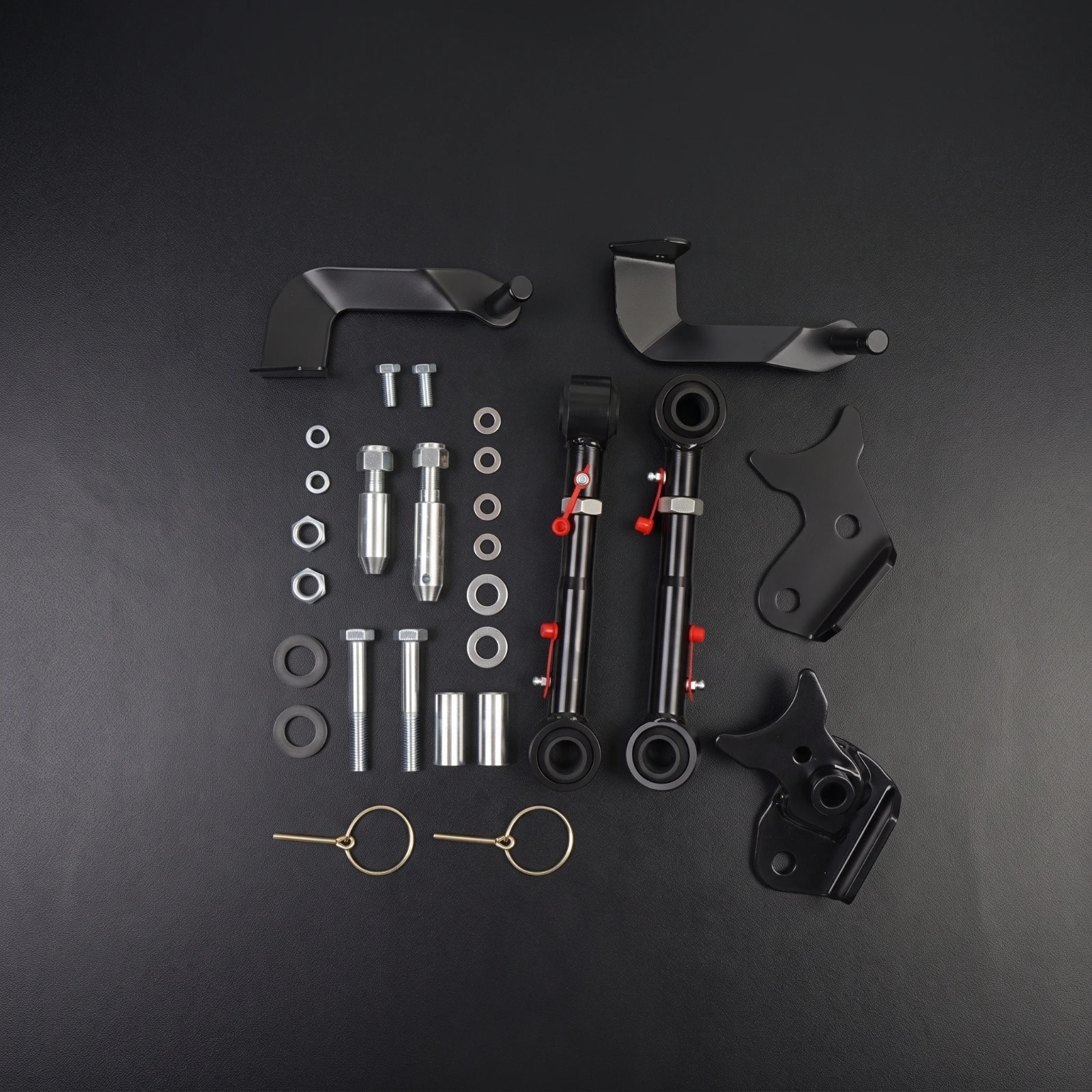 Front Sway Bar End Link Adjustable Sway Bar Link with Brackets Chassis Parts Replacement Hardware Heavy Duty