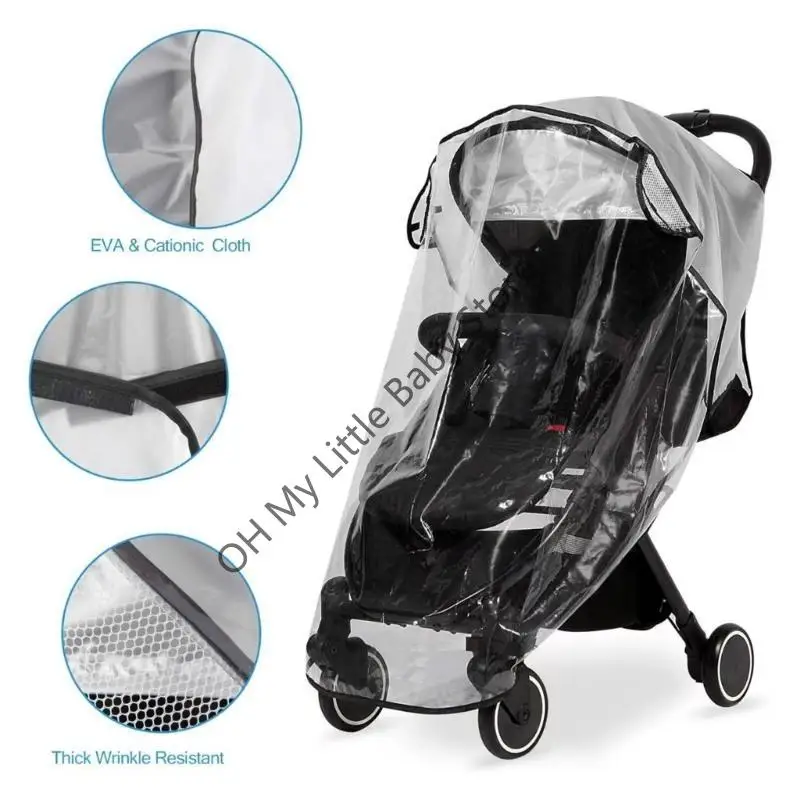 

M76C PEVA Cart Rain Cover Dustproof and Windproof Strollers Rain Case Protector Multifunctional Baby Strollers Accessory
