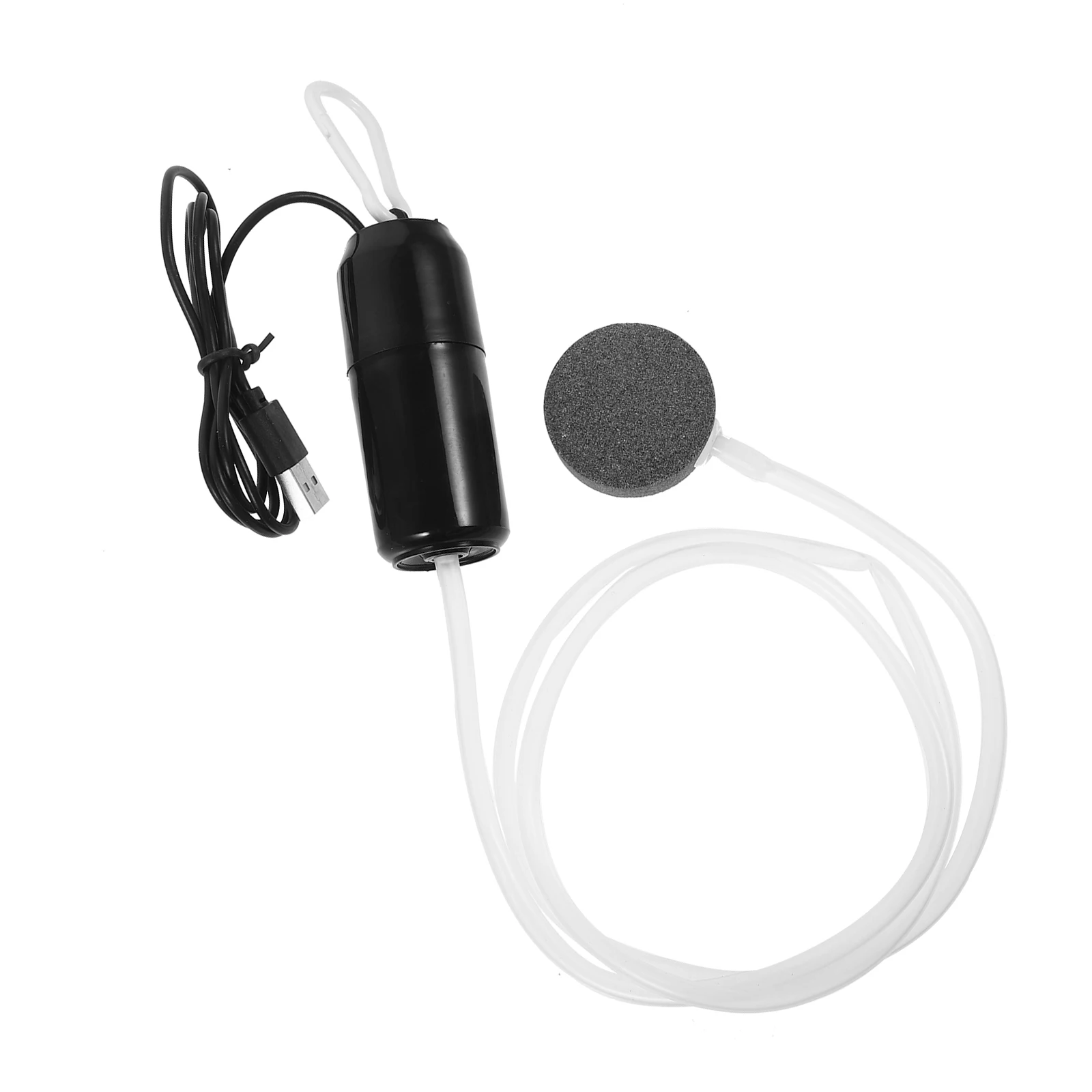 

USB Oxygenation Pump Aquarium Bubbler Small Fish Tank Accessories Portable Indoors Black High Airflow Quiet Easy Use