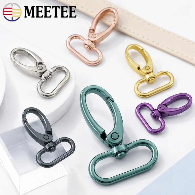 

10Pcs 20-38mm Metal Swivel Lobster Clasp Trigger Snap Hook for Bag Strap Keychain Collar Carabiner Fastener Accessory Hardware