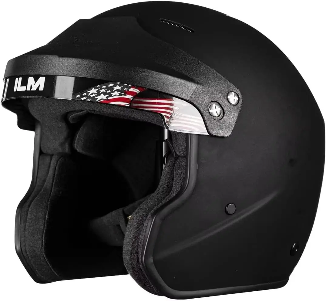 

Open Face Auto Racing Helmet SA2025 Snell Certified for Men Women R85 Model XL Matte Black
