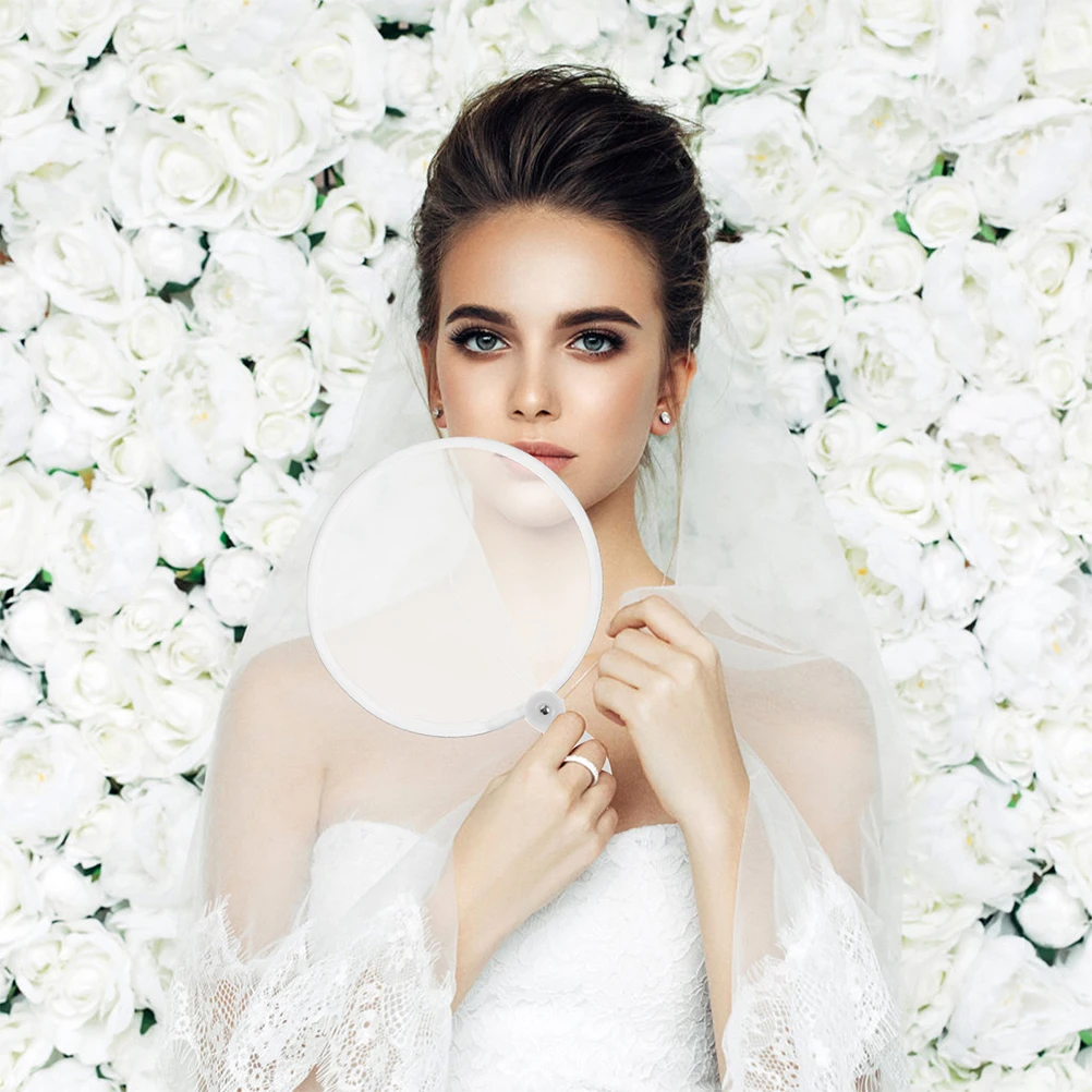 

4 Pcs Portable Fan Handheld Foldable Round Compact Circular Small Folding Chinese Style