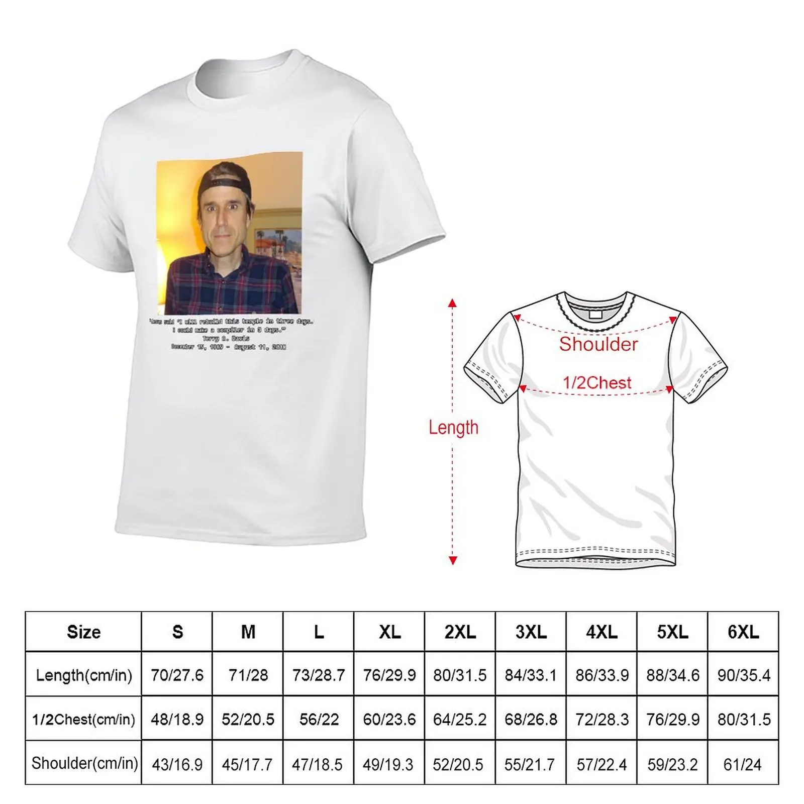Terry A Davis Quote T-Shirt cotton t shirts high quality man t shirt designer T-Shirt