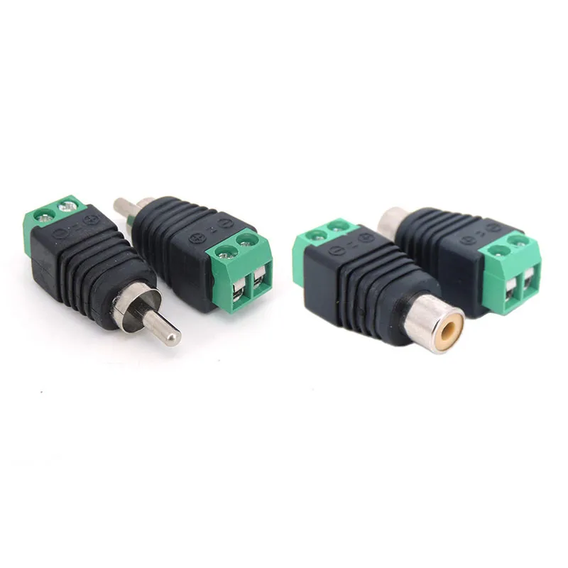 5pcs RCA male female Terminal Block CAT5 To Camera CCTV Video Balun RCA Female or Male Jack AV Screw Connector