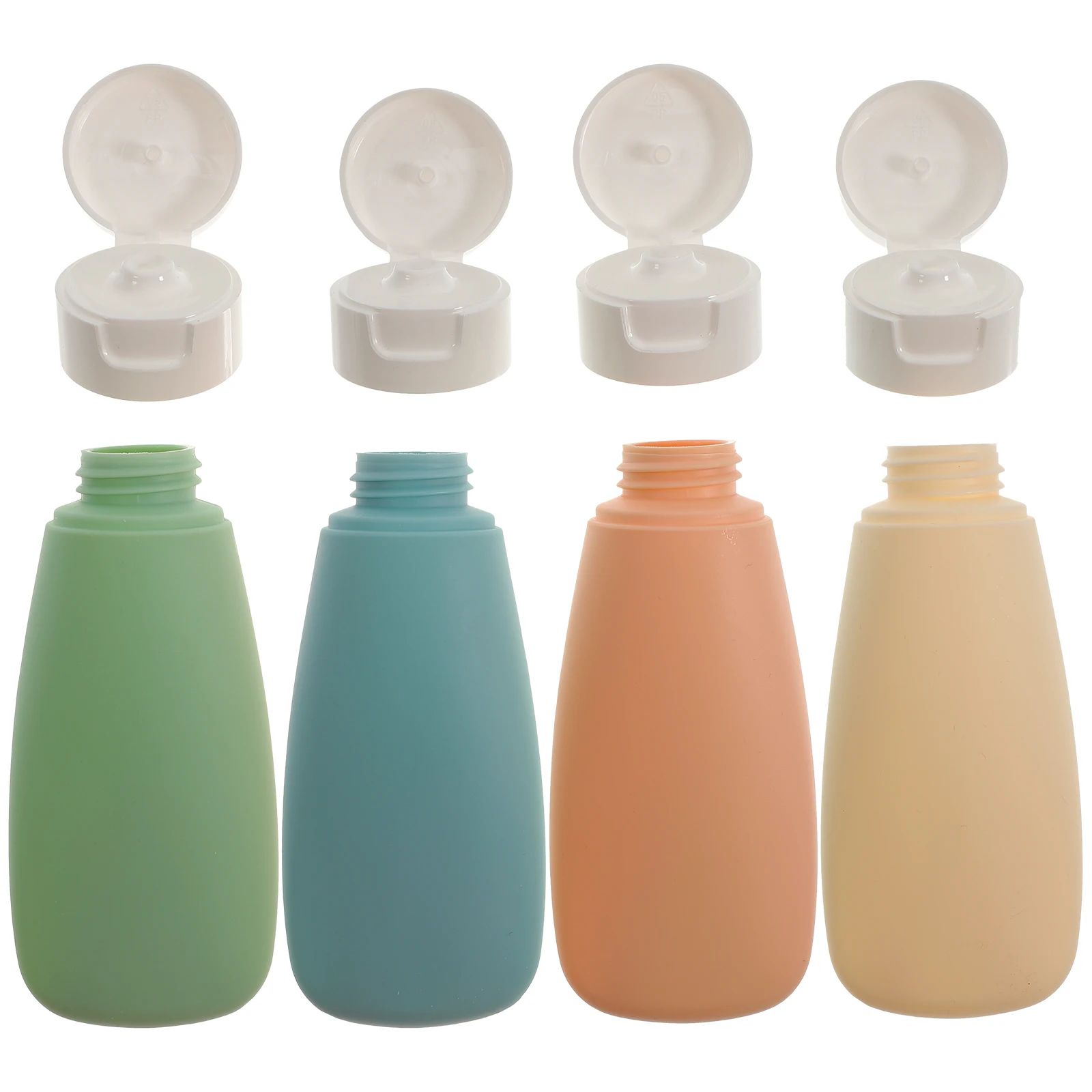 

4Pcs Refillable Bottle Set Portable Travel Container Leakproof Dispenser Plastic Toiletry Lotion Shampoo Storage