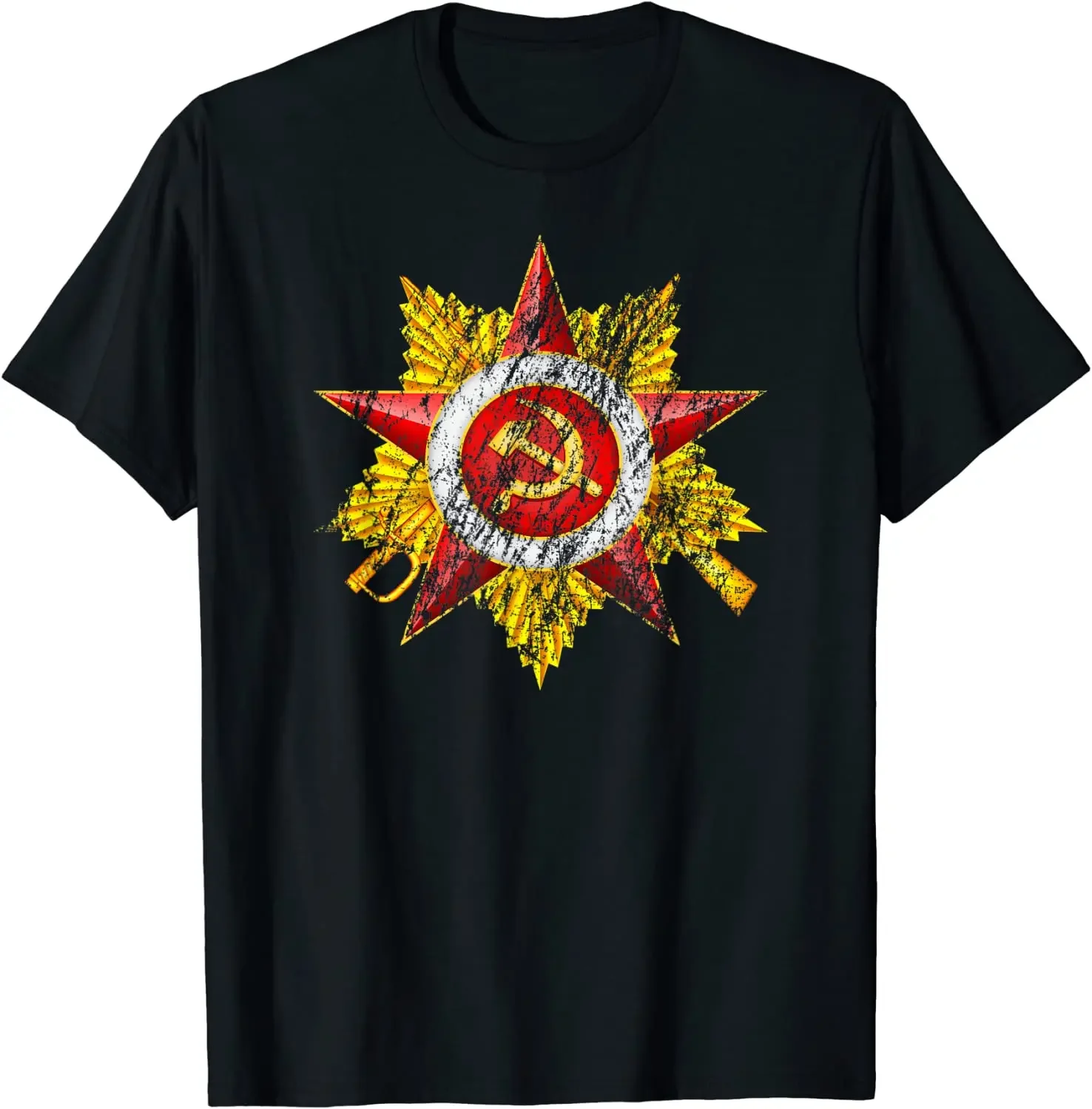 USSR Military Star Russian Propaganda Retro Vintage Soviet Men T-Shirt Short Sleeve Casual 100% Cotton O-Neck Summer Shirt