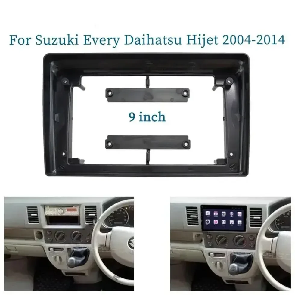 For Suzuki Every Daihatsu Hijet 2004-2014 9 Inch Car Radio Frame Kits Cable Fascia Panel Android Big Screen Audio Fascias