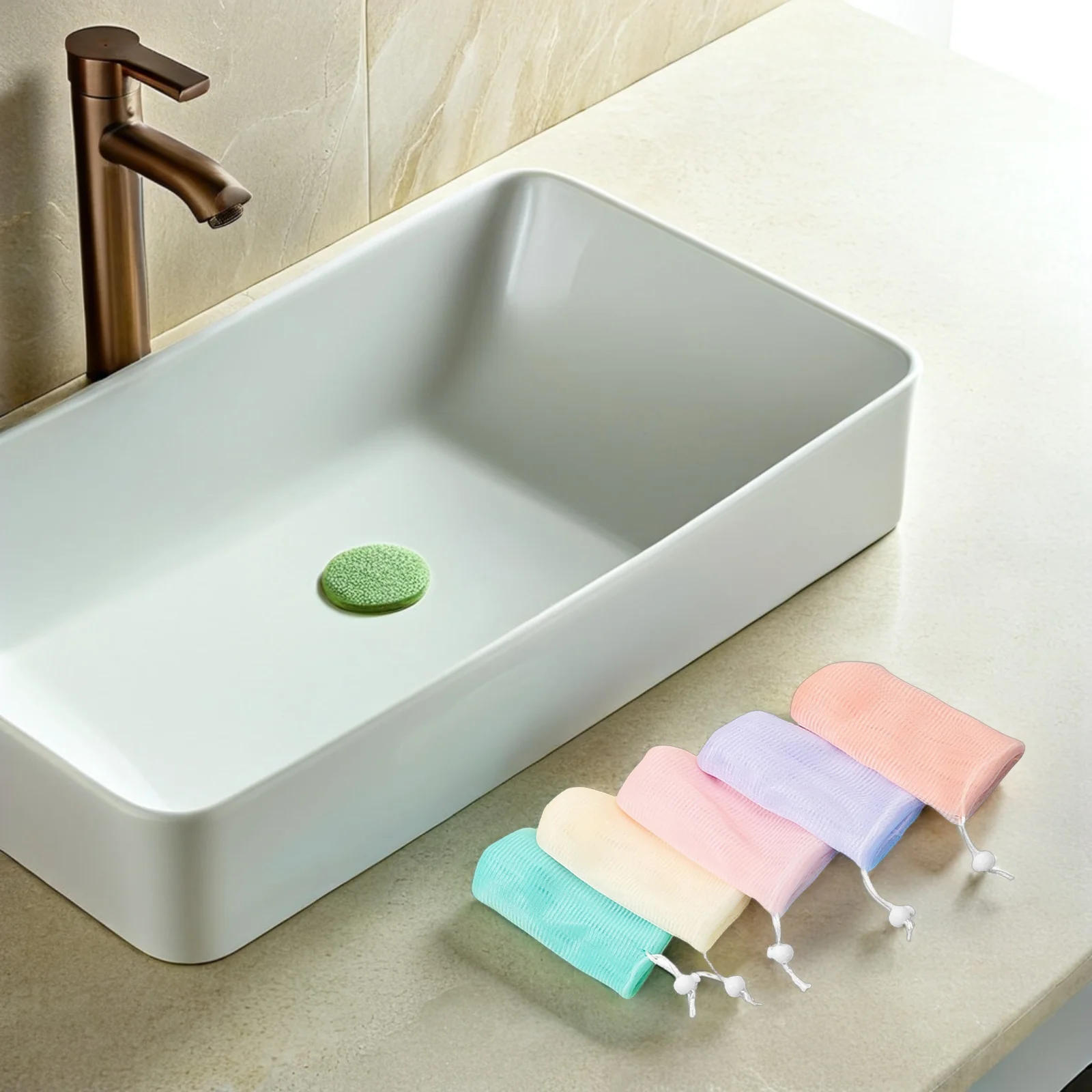 

5pcs Mesh Colored Foaming Pouch For Bar Exfoliating Shower Scrubber Portable Soap Saver Soap Pouch For Shower Bag